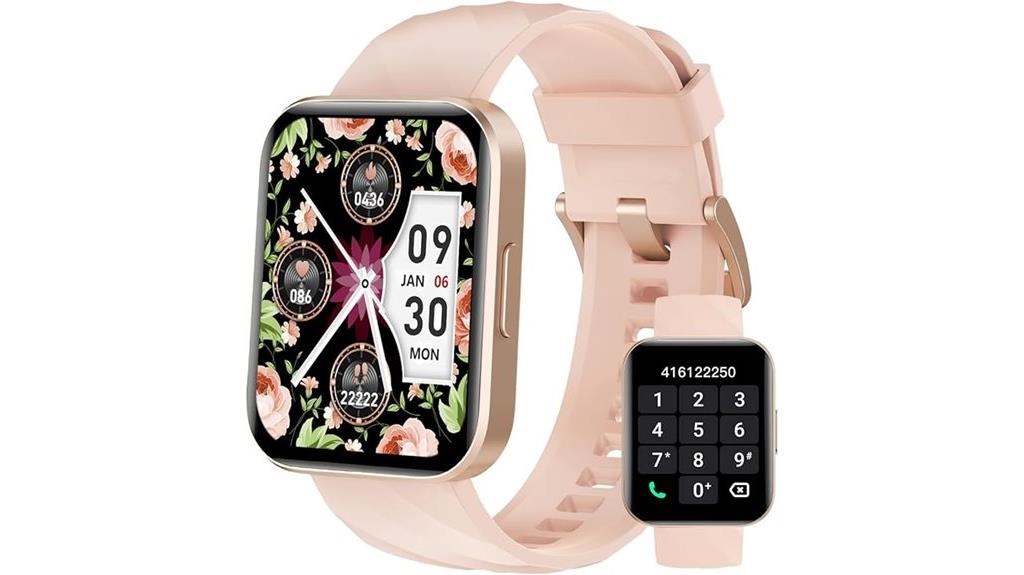 pink fitness smartwatch with calls