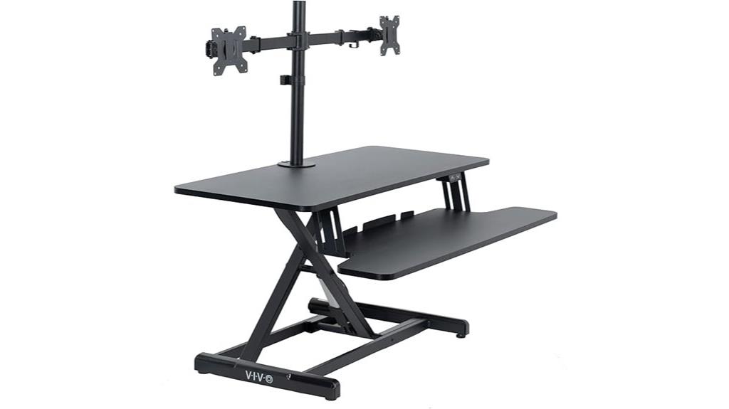 adjustable dual monitor desk