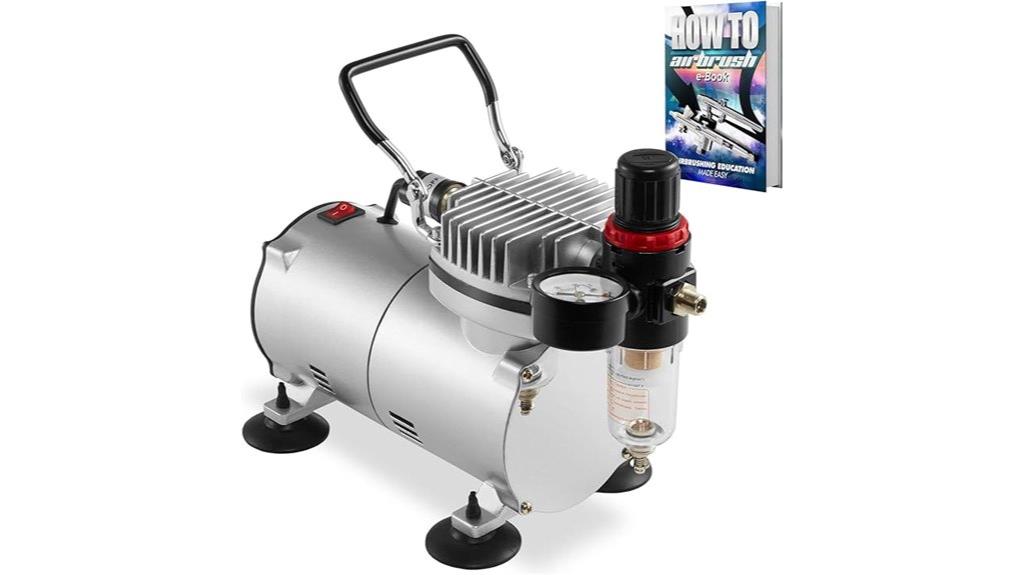 compact airbrush compressor with regulator