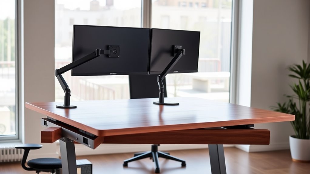 dual monitor standing desk factors