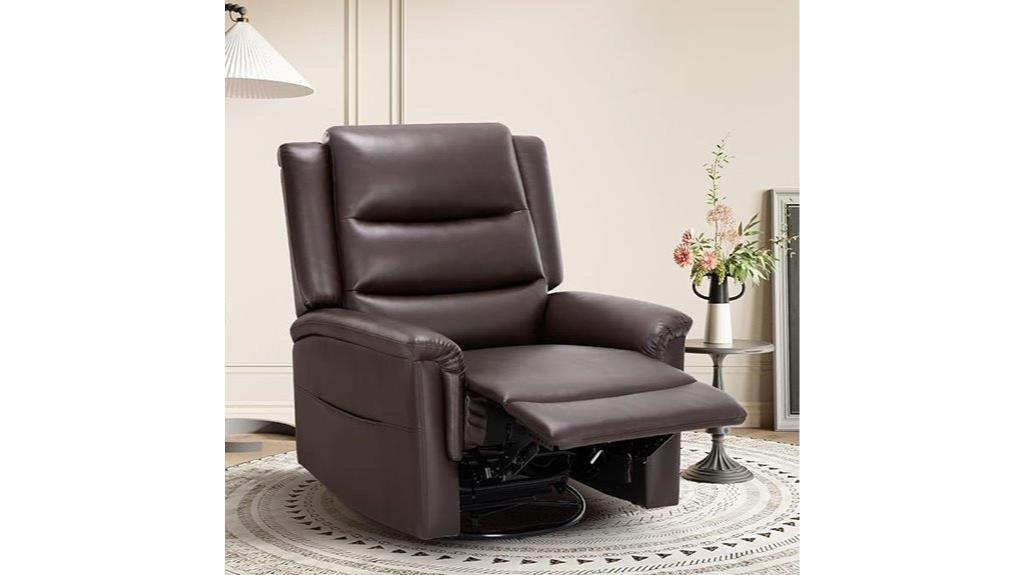 leather swivel rocking chair