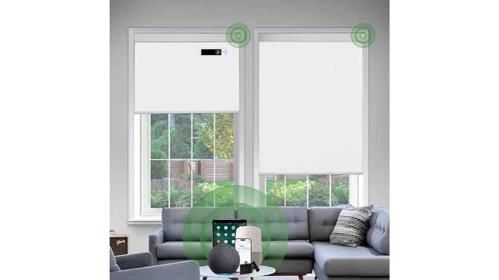 motorized white remote shades