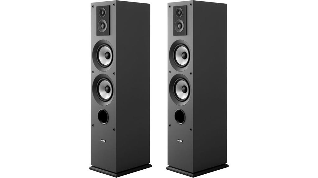 pair of floorstanding speakers