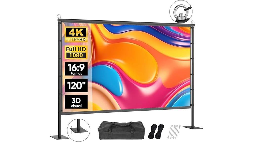portable 120 inch outdoor screen