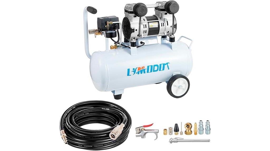 quiet 68db oil free compressor