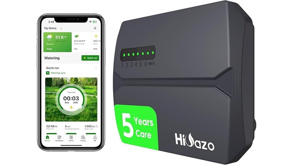 wifi controlled 6 zone sprinkler