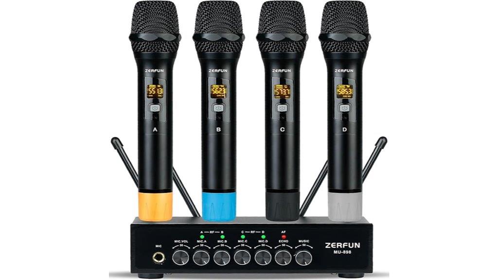 wireless four channel microphone system