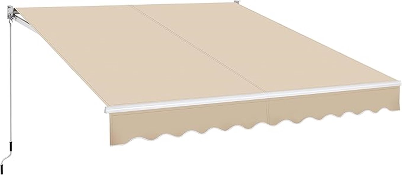 10 8 ft manual patio awning