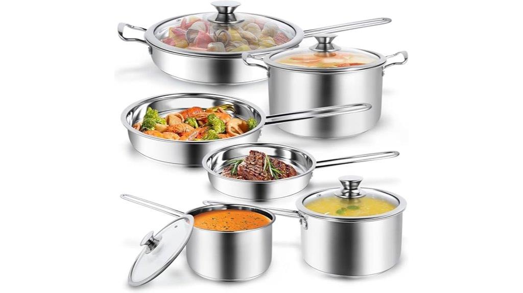 10 piece stainless cookware