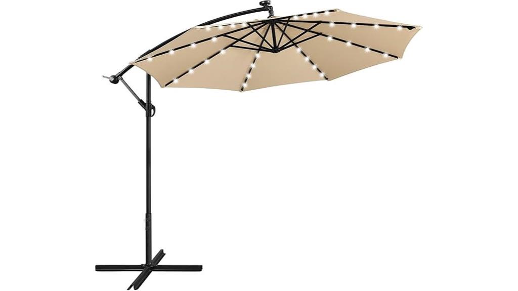 10ft solar led umbrella