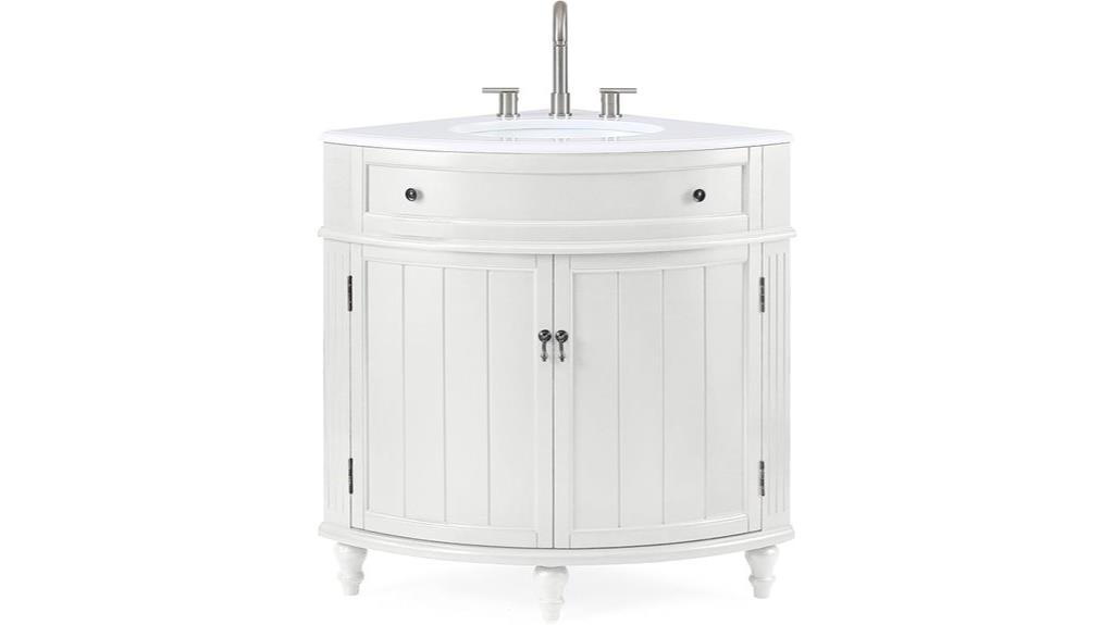 24 inch white corner vanity