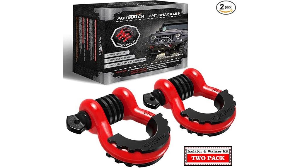2 pack d ring shackles