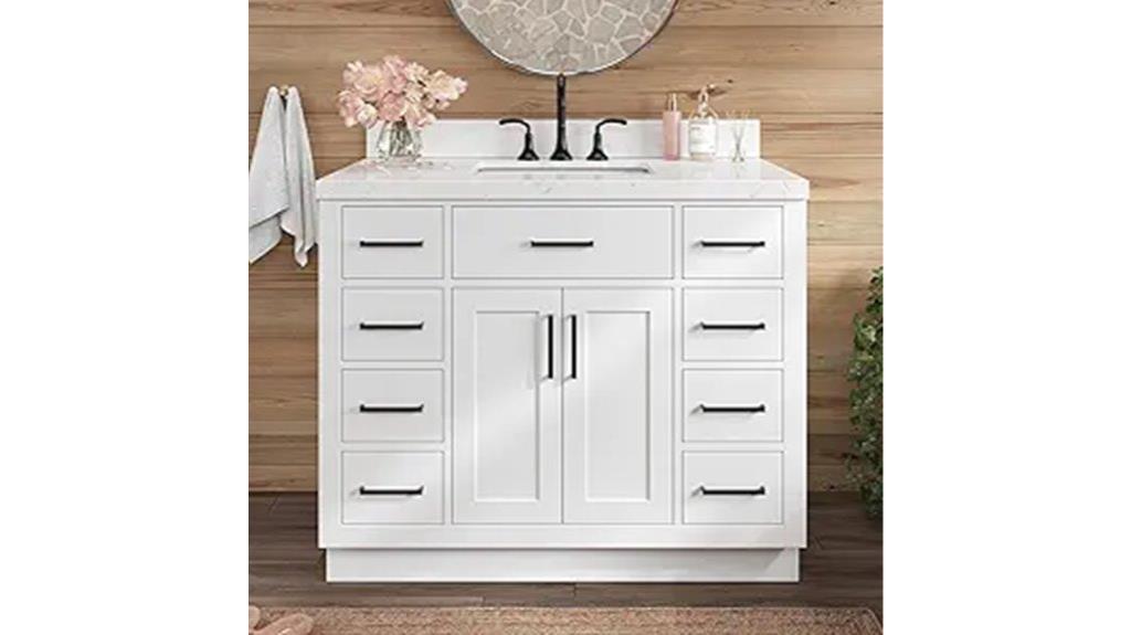 42 inch white bathroom vanity