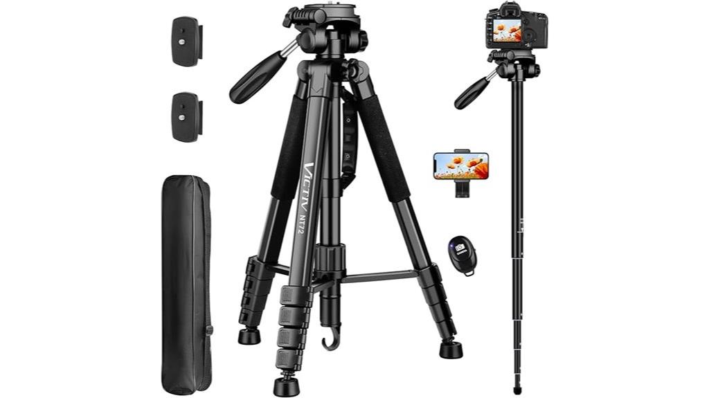 72 inch professional camera tripod