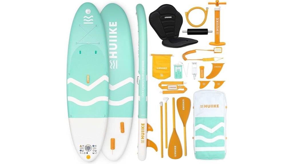 adult inflatable paddleboard with accessories