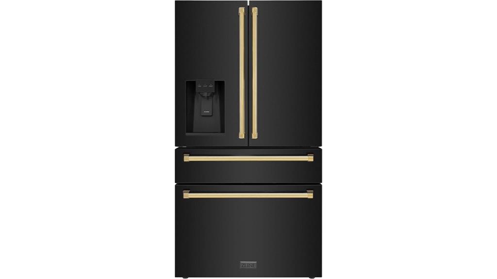 black steel counter depth refrigerator