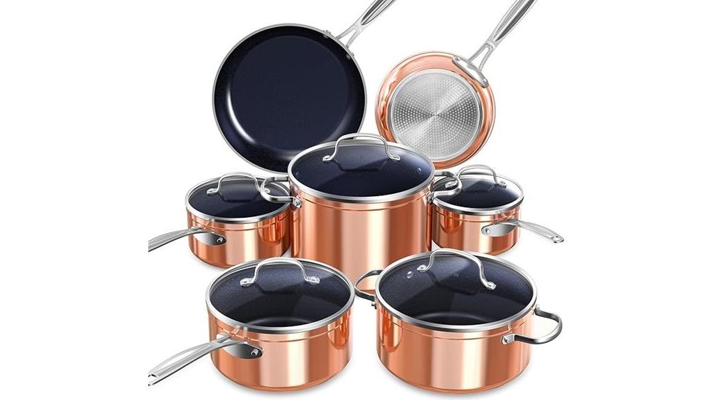 blue ceramic nonstick cookware