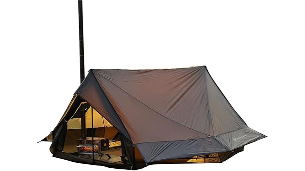 camping tent with stove
