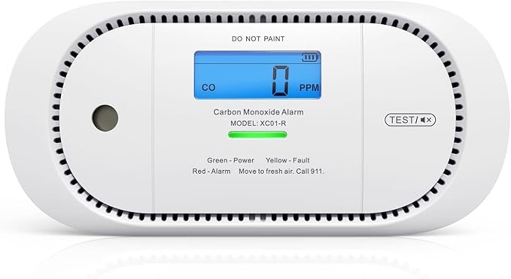 carbon monoxide detector lcd