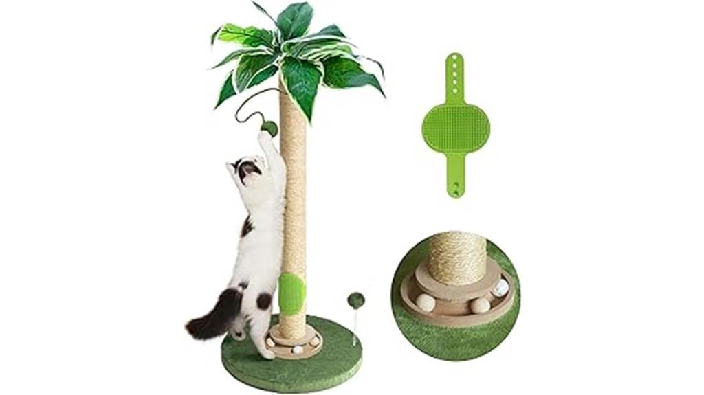 cat scratching post with toy