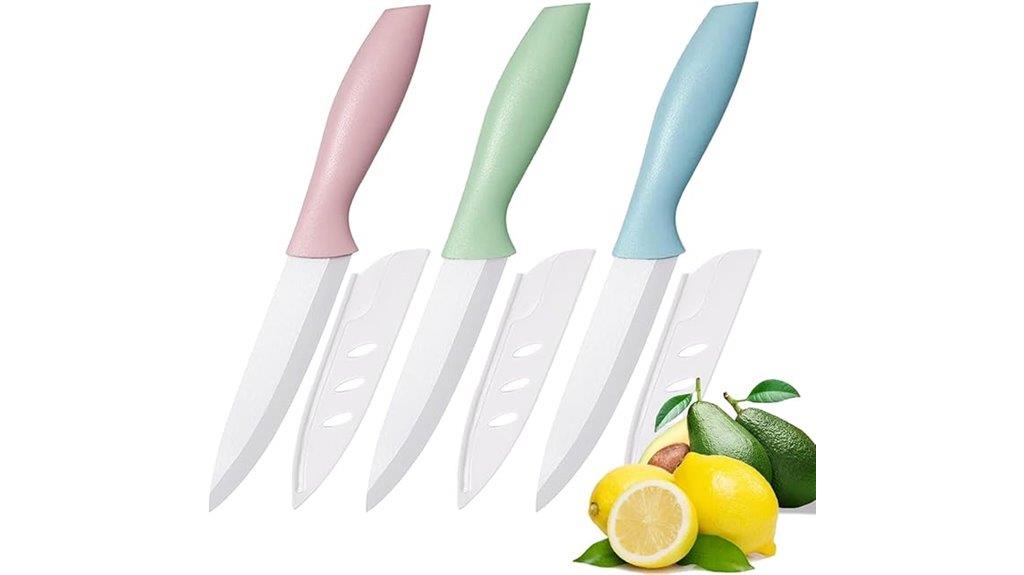 colorful ceramic knife set