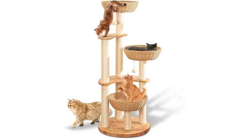 contemporary indoor cat tower