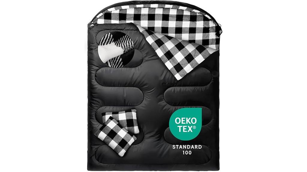 double flannel adult sleeping bag