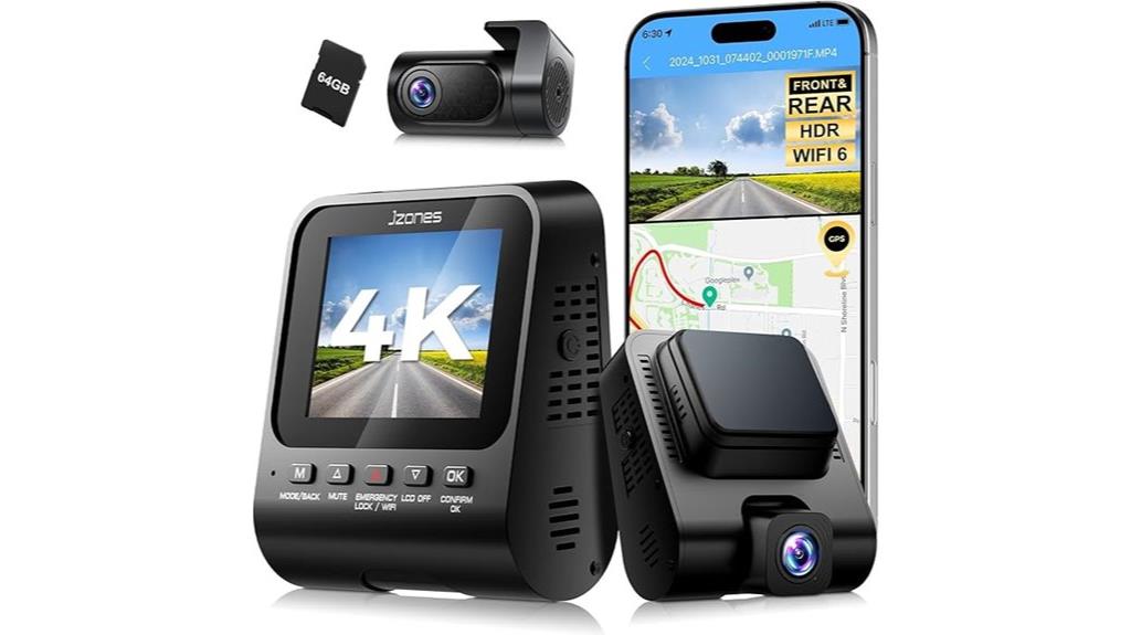 dual 4k 1080p dash camera