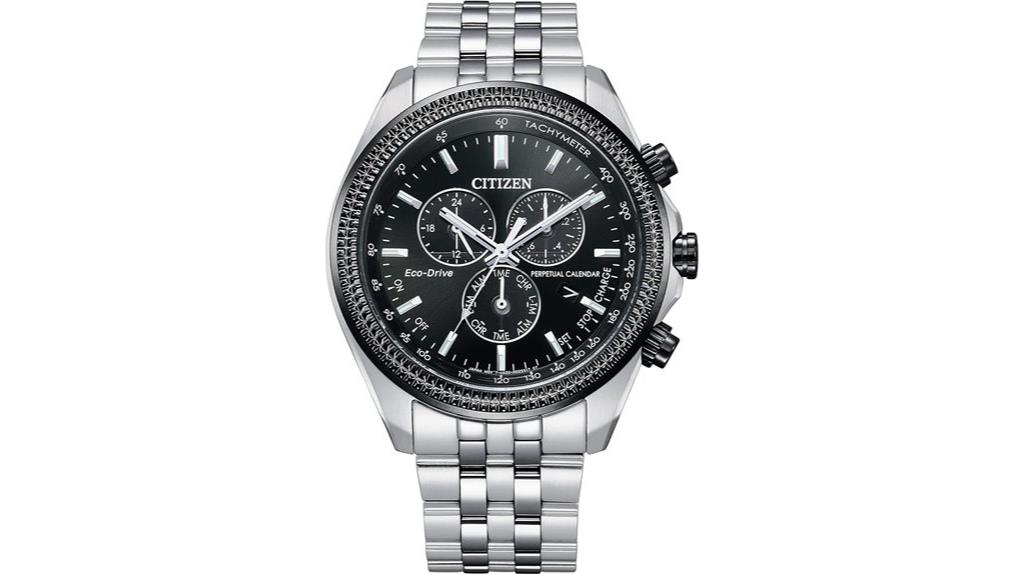 eco drive stainless chronograph
