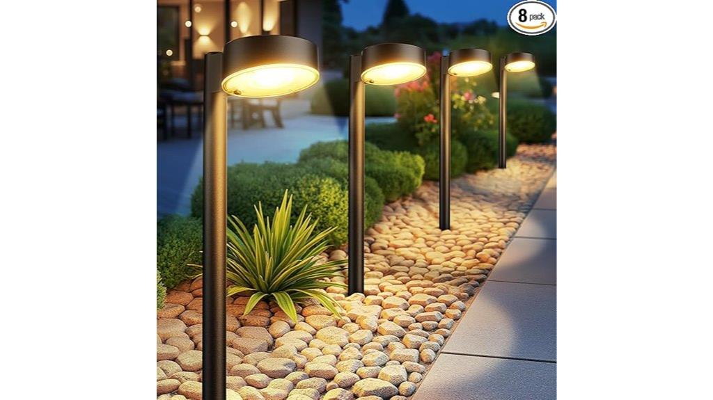 eight waterproof solar lights