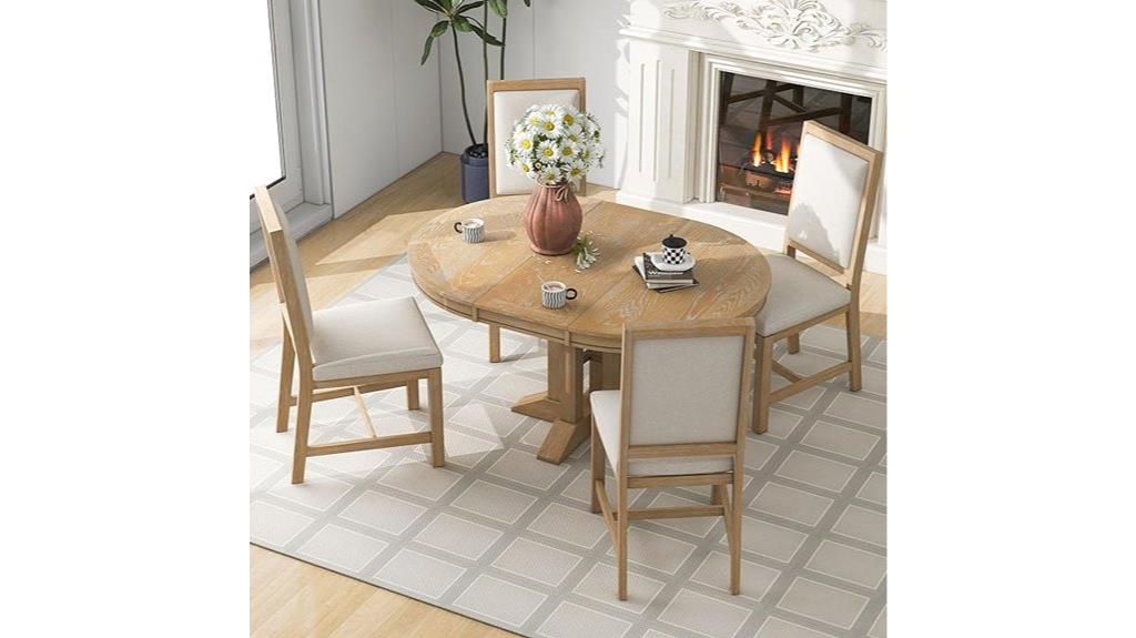 extendable 5 piece dining set