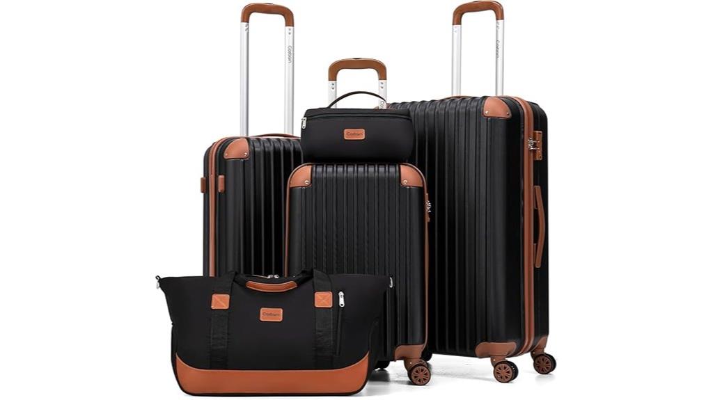 five piece wheeled luggage set