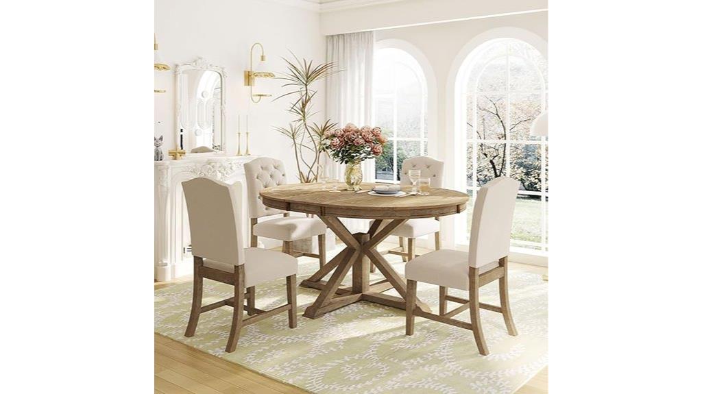 five piece wooden dining set