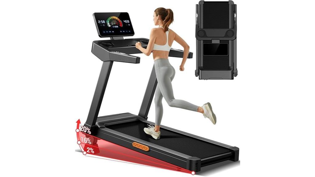 foldable treadmill with sensors