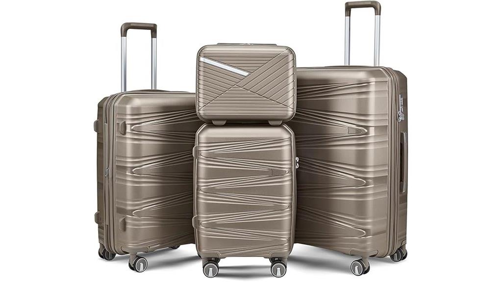 four piece spinner luggage set