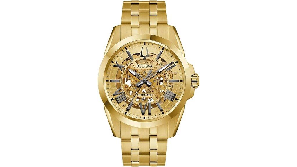 gold tone 43mm chronograph