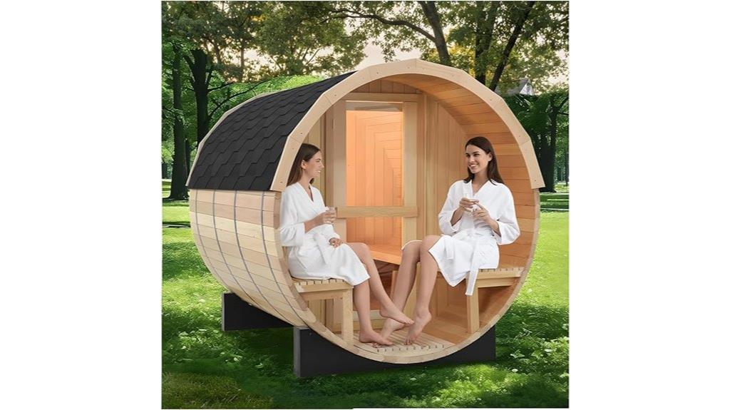 indoor outdoor barrel sauna