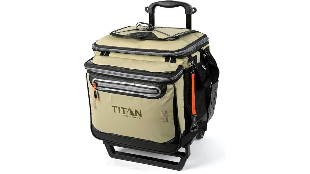 insulated wheeled cooler with 60 quart capacity