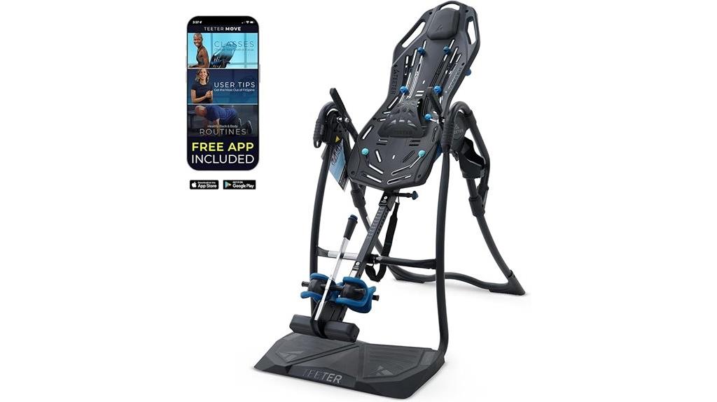 inversion table with ankle lock