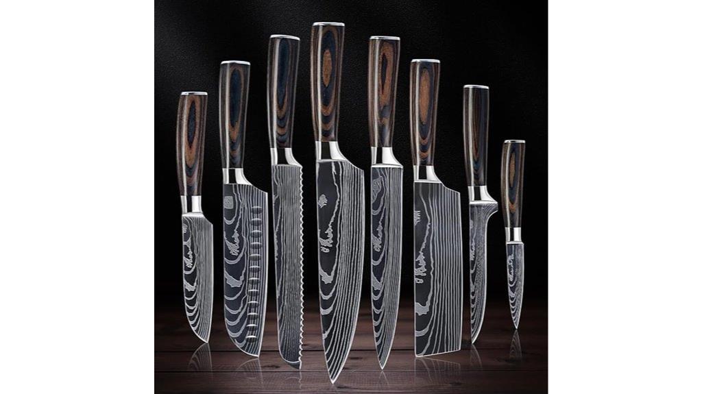 japanese damascus knife set
