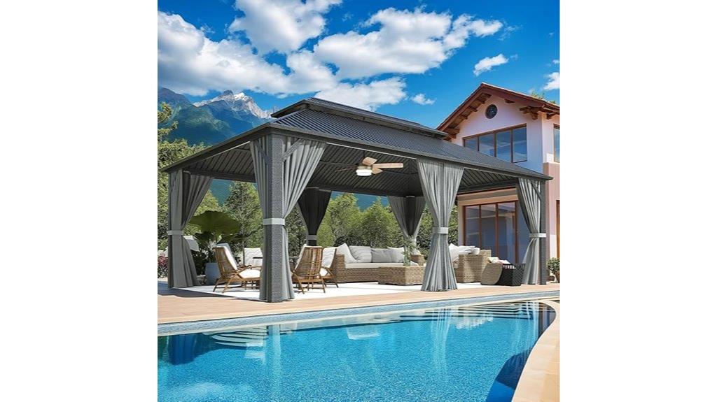 large aluminum gazebo with accessories