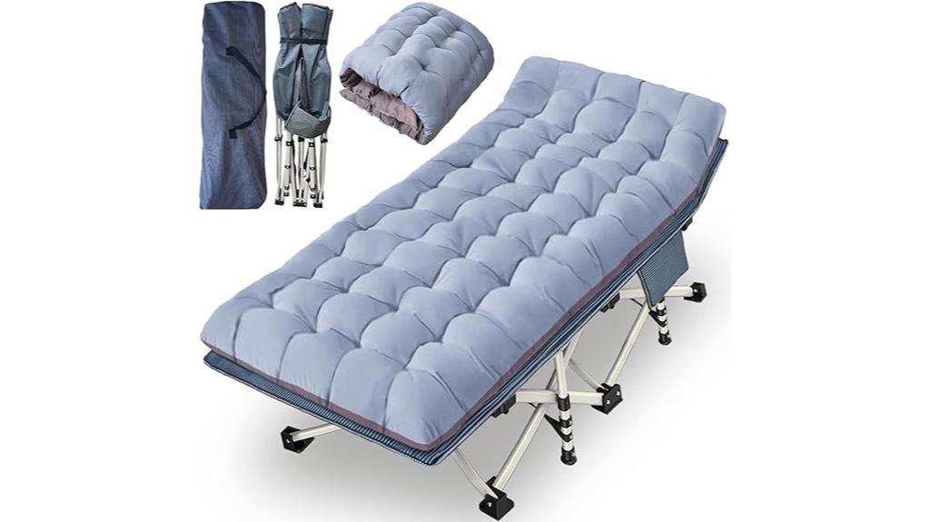 large camping cot with mattress