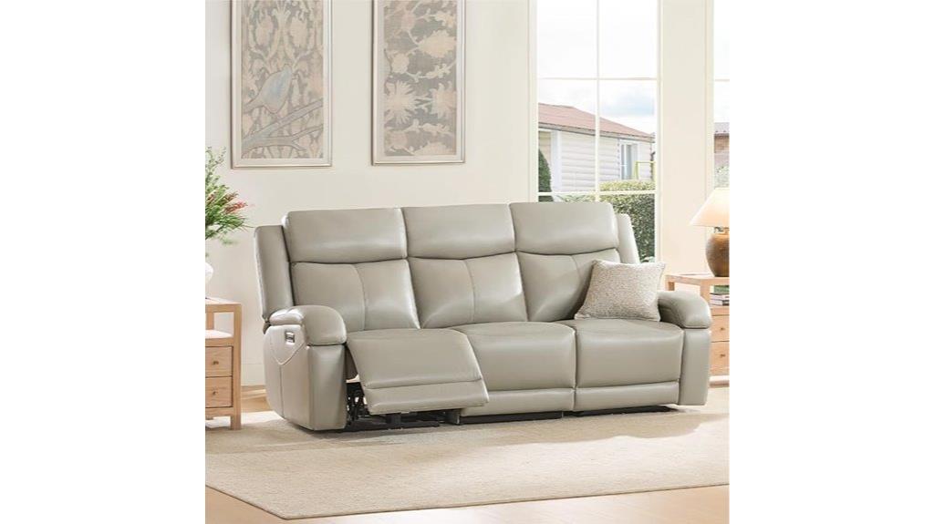 leather power reclining sofa