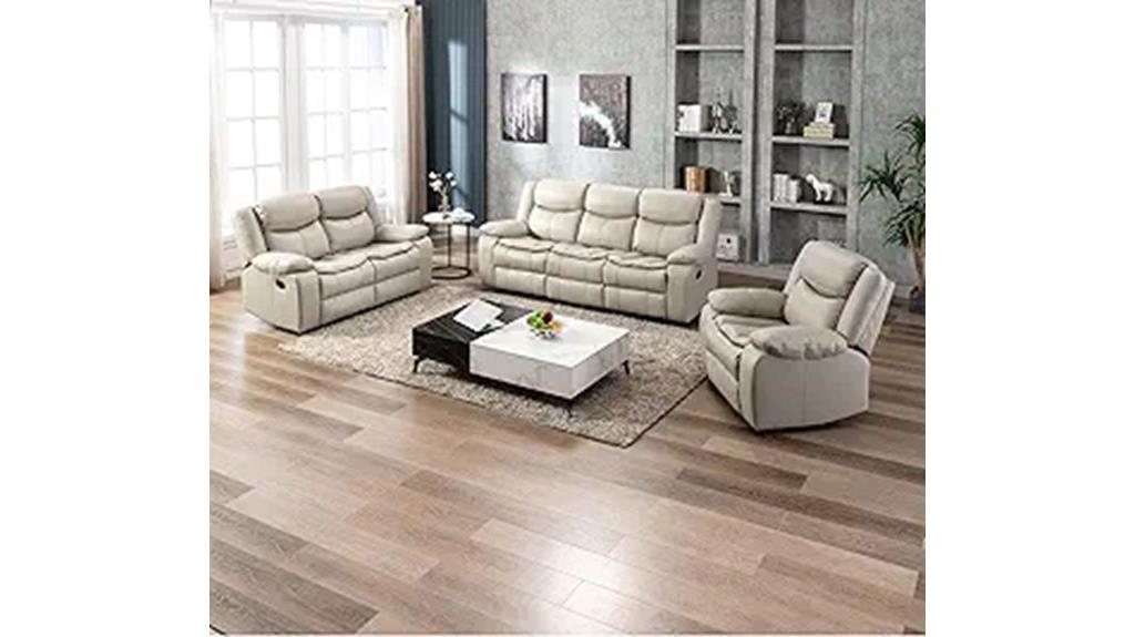 leather reclining sofa set