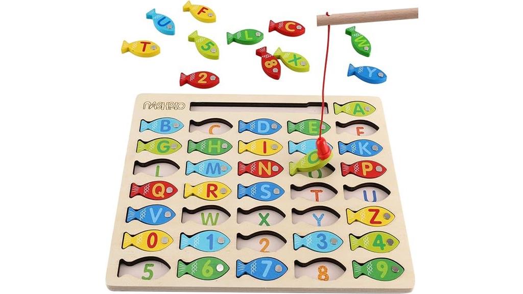 magnetic wooden toddler fishing toy