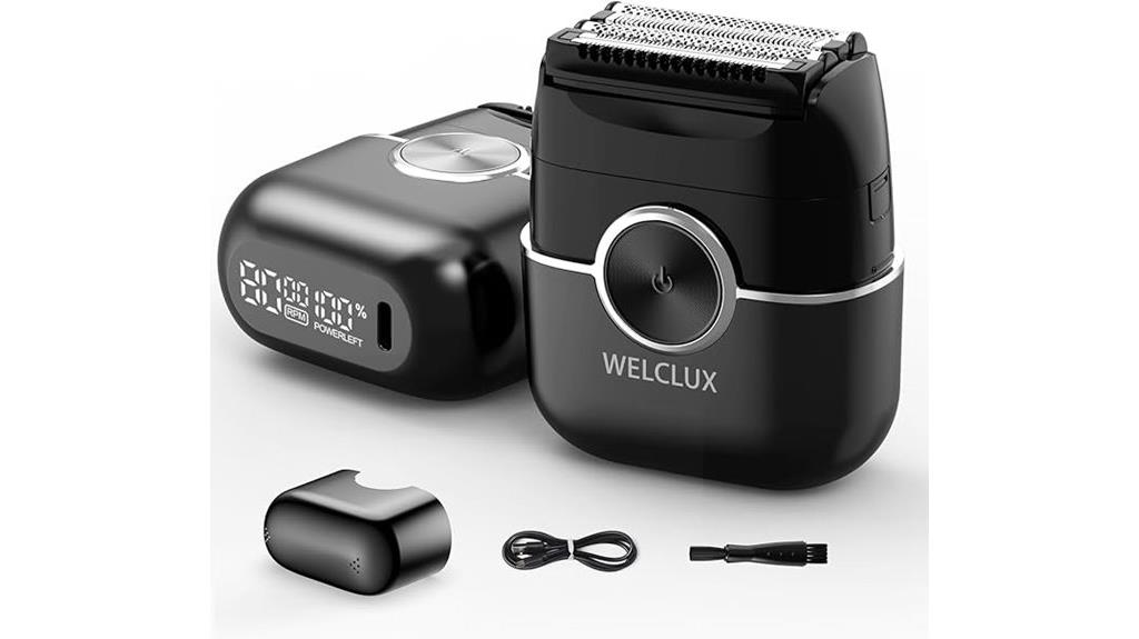mini electric razor with four blades