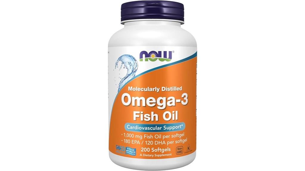 omega 3 softgel supplement bottle