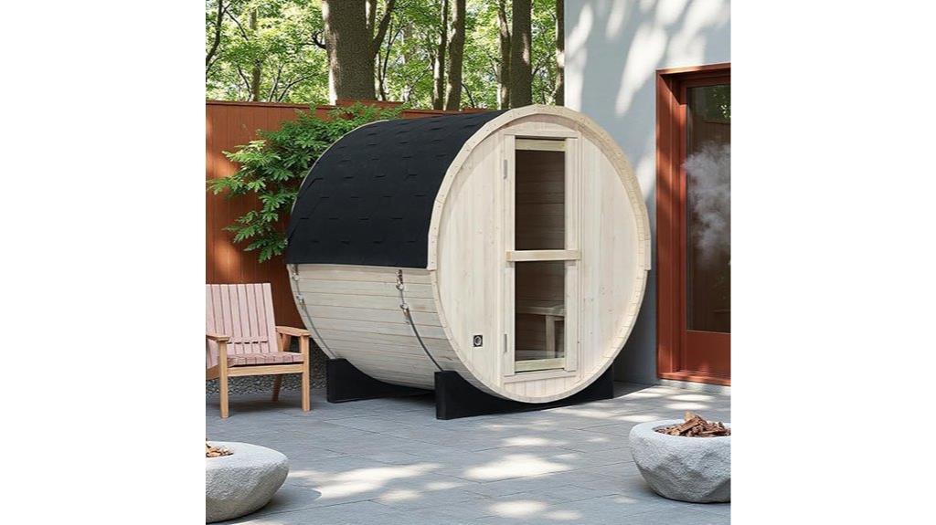 outdoor pinewood sauna