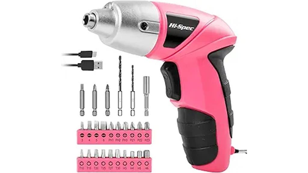 pink 27 piece cordless set