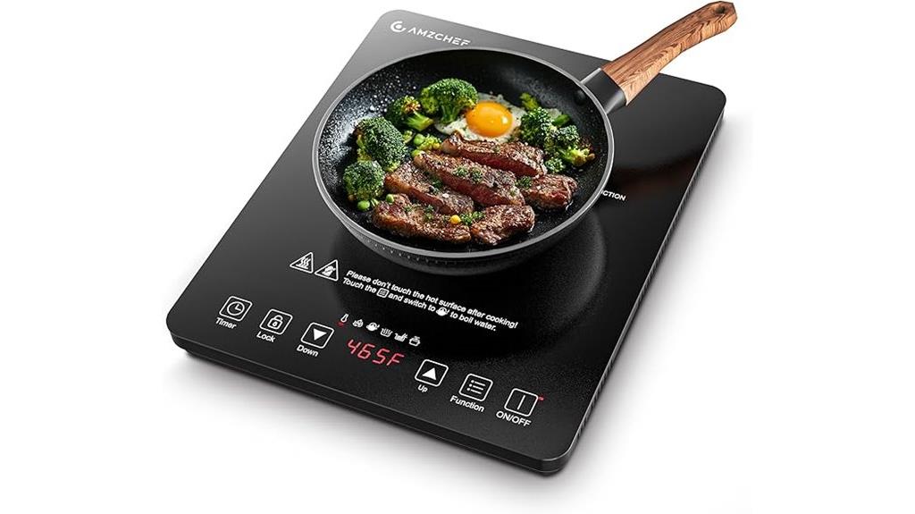 portable induction cooktop with adjustable settings